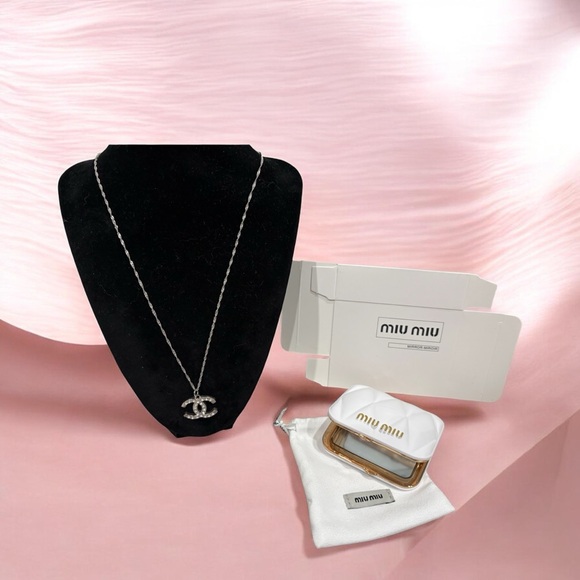 Miu Miu Other - Miu miu Compact Mirror & Silver Necklace